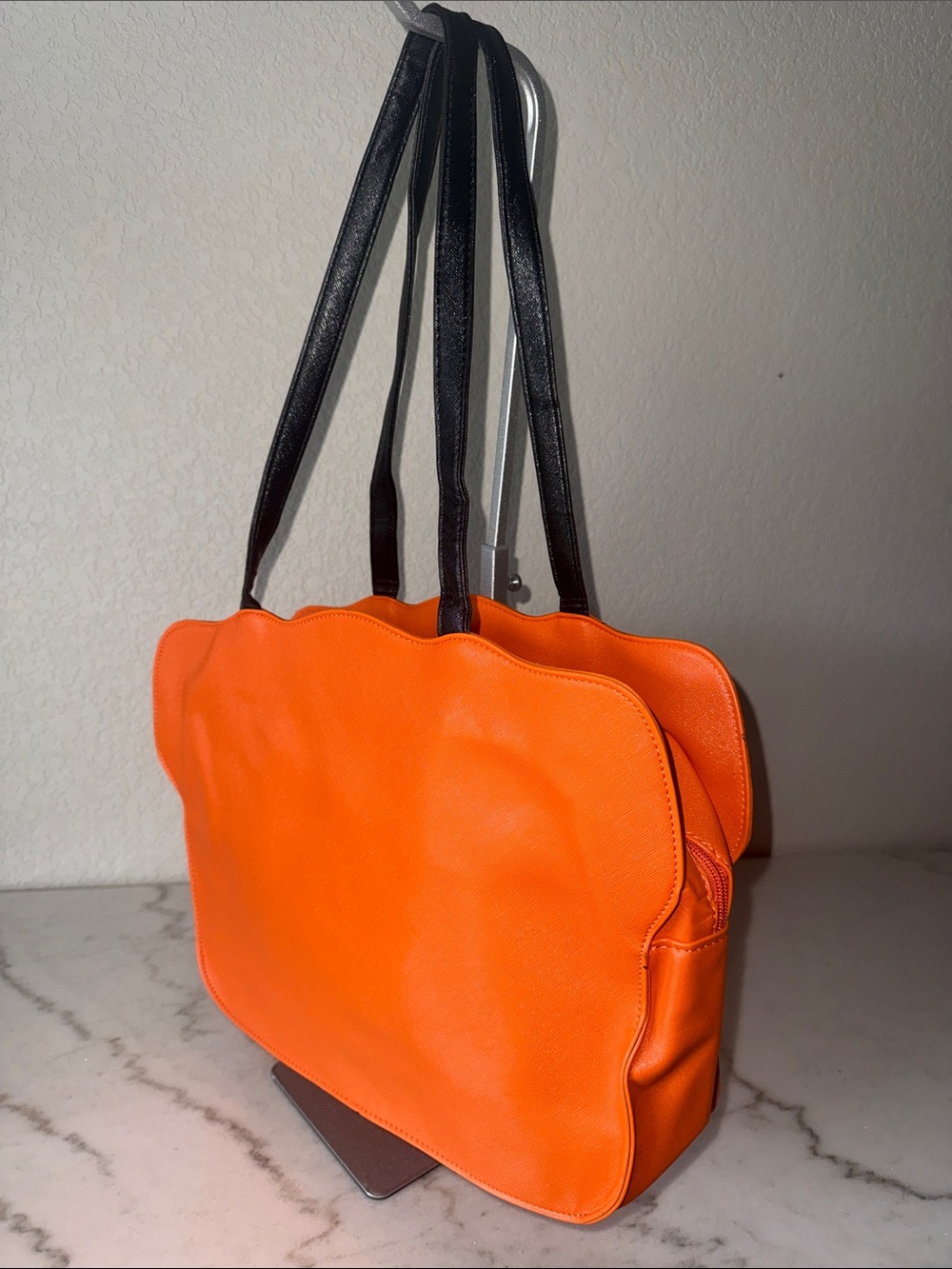 Orange Jack-O’-Lantern Vegan Leather Halloween Tote Bag-NWT!! - Picture 5 of 11